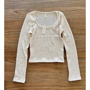 Rylee + Cru Textured Long Sleeve Tee - Size XS